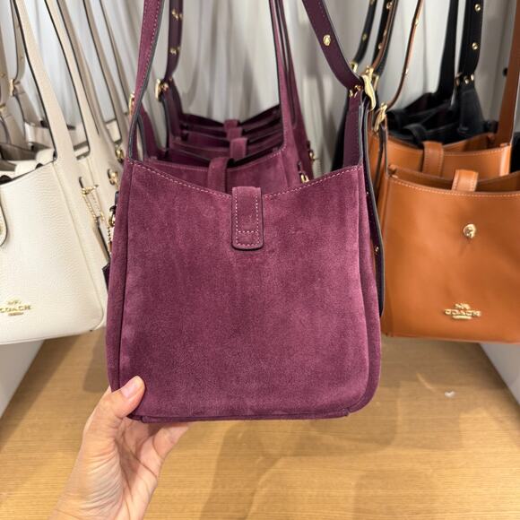 COACH Hadley Mini Crossbody Bag CDB00 Suede/Gold Maroon NWT - Picture 3 of 7